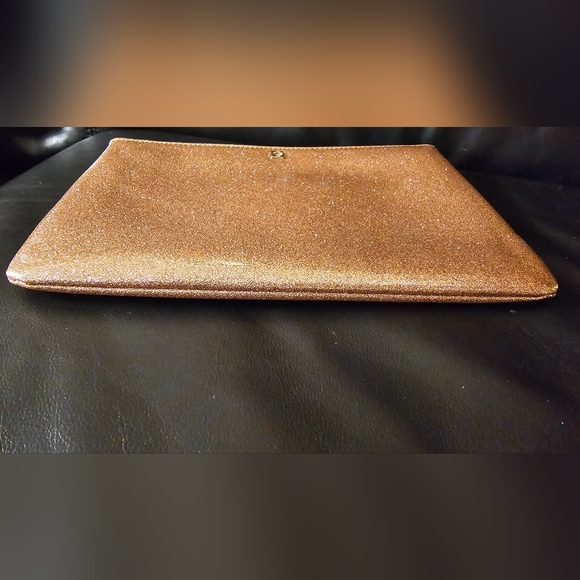 Kate Spade Mavis Street Gia Large Rose Gold Sparkle Glitter Pouch Clutch NWOT - Picture 5 of 7
